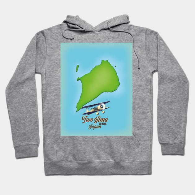 Iwo Jima Japan island map Hoodie by nickemporium1